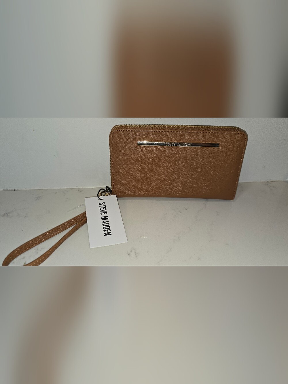 Steve Madden Brown Zip-Around Wristlet Wallet